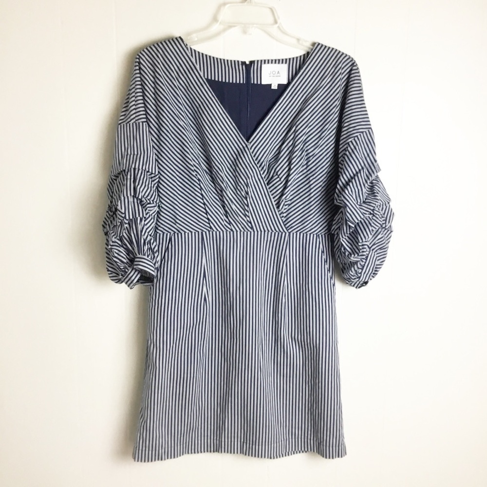 JOA Just One Answer Striped Dress Size M Blue - Picture 2 of 5